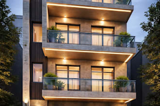 do professional 3d architectural rendering and bim modeling