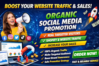 do organic social media website promotion, website traffic to increase sales
