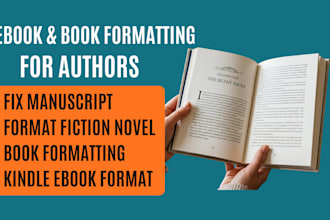 fiction novel formatting fix manuscript format ebook book formatting for authors