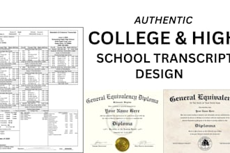 design college transcript, high school transcript, ged certificate and diploma