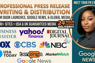 write and distribute press release to google news and yahoo finance