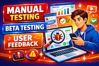 manual test beta test user test saas website app game with proper feedback