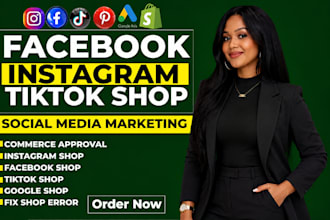 setup tiktok shop USA, fix tiktok shop, facebook and instagram shop