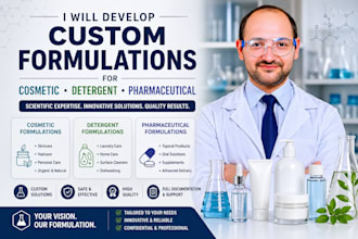 develop custom cosmetic detergent and pharmaceutical formulations