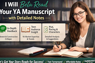 beta read your ya manuscript with detailed notes