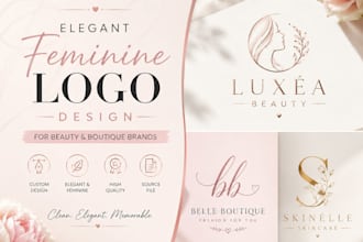 design an elegant feminine logo for beauty and boutique brands