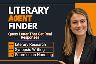 find literary agents, provide publishing support and write submission documents