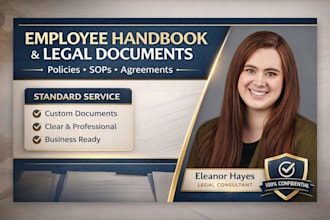 create employee handbook, company policies, sops, service and license agreement
