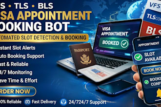 develop booking bot,tls bot,vfs appointment bot,bls bot,vfs appointment bot,tls