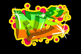 design a bold custom graffiti logo or name