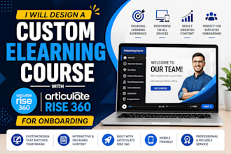 design a custom elearning course with articulate rise 360 for onboarding