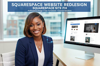 design squarespace website, redesign squarespace site, fix squarespace website