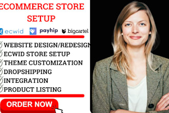 build ecommerce store with ecwid bigcartel payhip or shopline online store
