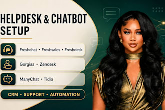 setup freshchat, freshsales, freshdesk, gorgias, zendesk, manychat, tidio CRM