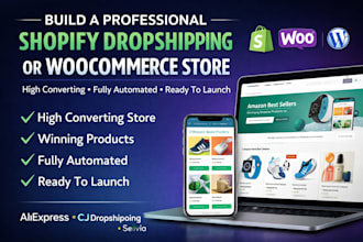 build a professional shopify dropshipping or woocommerce ecommerce website store