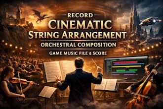 record cinematic string arrangement orchestral composition game music file score