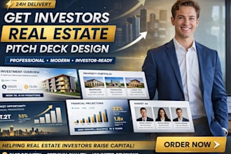 design real estate pitch deck for investors and property funding in 24hrs