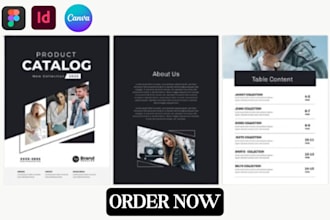 design editable e commerce wholesale product catalog lookbook for fashion brand