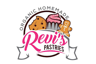 design desserts candy cookies bakery, drinks and juices logo