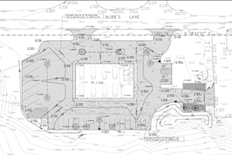do site grading plan with pond design, storm water drainage design