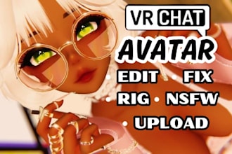 edit retexture rig and upload vrchat avatar anime vrc avatar furry avi for quest