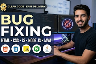 fix bugs in your HTML, CSS, javascript or node js code