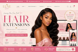 hair extension website hair extension shopify store hair website beauty website