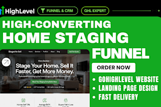 build gohighlevel home staging companies funnels automation ghl landing page crm