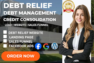create debt relief website, debt settlement website  credit repair website