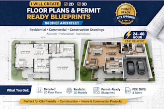 create stunning 2d 3d floor plan permit ready blueprint in chief architect