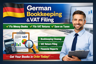 do german bookkeeping and vat return filing to fix messy books and taxes