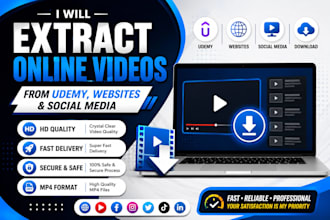 extract online video  udemy from websites and social media