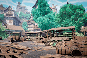do 3d unreal engine5 game environment game scene terrain and asset sculpting