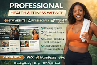 design health fitness website gym website coach wordpress website