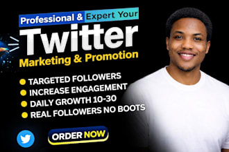 do twitter marketing management with real followers growth