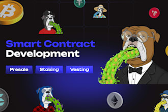 do blockchain development for your dapp, smart contract, presale, and staking