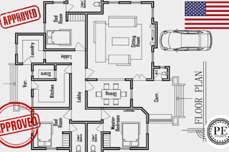 draft USA architectural and detailed construction drawing for building