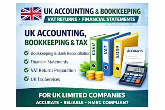do UK accounting, bookkeeping, financial statement and taxes for UK company