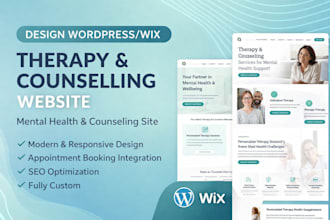 design wordpress wix therapy website counselling website, mental healthcare