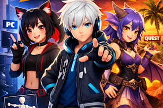 create custom 3d vrchat avatar model with rigging for PC or quest