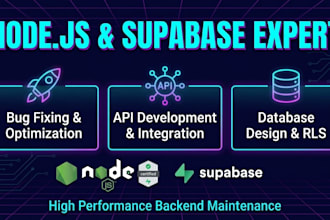 maintain update and fix nodejs and supabase websites