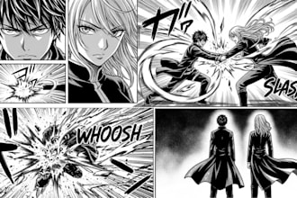 draw action manga shonen art comic book pages doujin manga as your manga artist