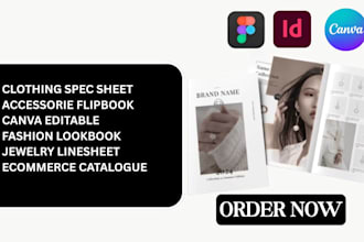 design promotional product catalog lookbook line sheet for jewelry retail brand