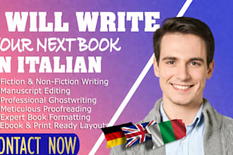 ghostwrite proofread and professionally format italian fiction or nonfictionbook