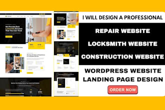 design locksmith website construction website landing page wordpress website