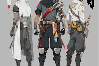 design anime style character sheets and original characters