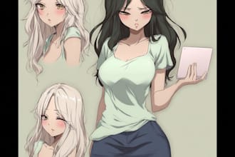 draw cool anime character sheet for your character