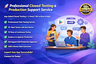 12 testers for google play closed testing for 14 days