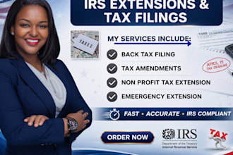 prepare irs form w2, w9, 4868, 1023, 8868 and 7004 tax extension filing expert