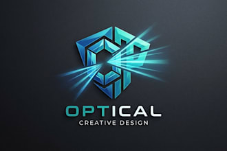 design a professional and modern optical logo for your brand
